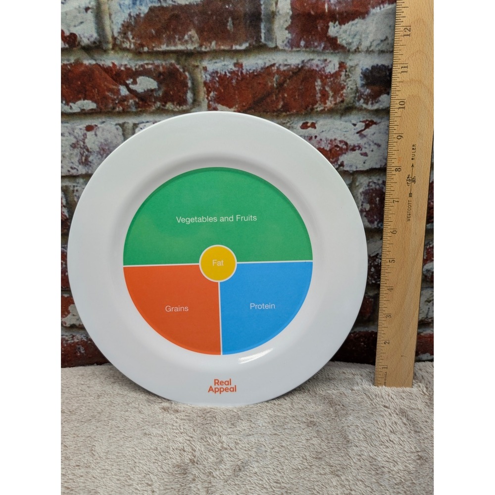 Real Appeal Portion Control Plate Healthy Eating Weight Management Guide White